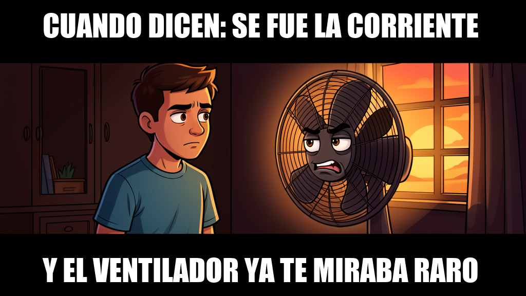 Cuando dicen: se fue la corriente / Y el ventilador ya te miraba raro