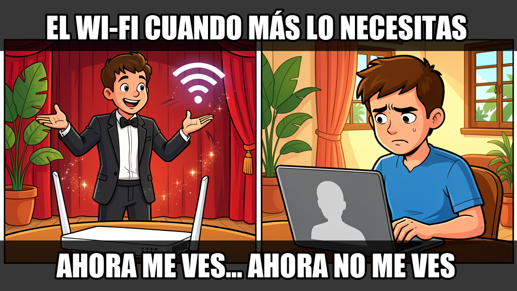 El Wi-Fi cuando más lo necesitas / Ahora me ves... ahora no me ves